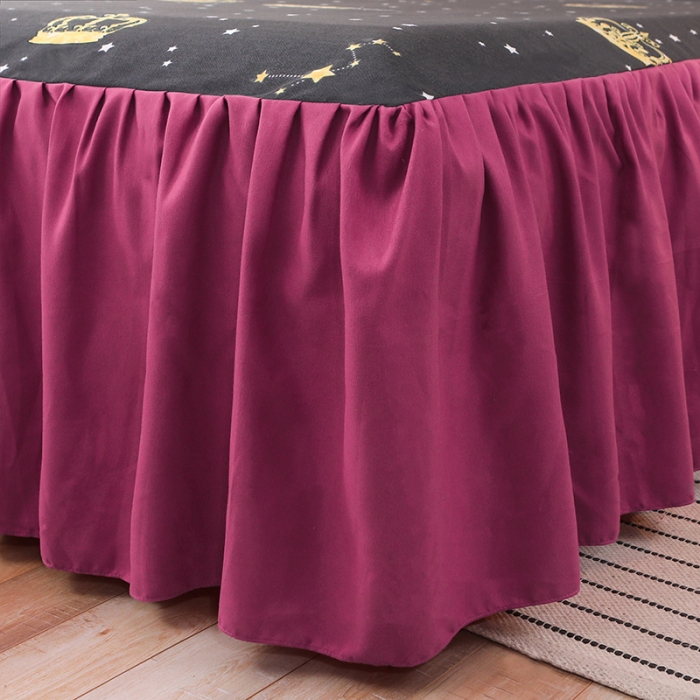 91家纺网 家纺一手货源 找家纺 美莱家纺 2022韩版小清新加厚磨毛床裙四件套 皇冠风情