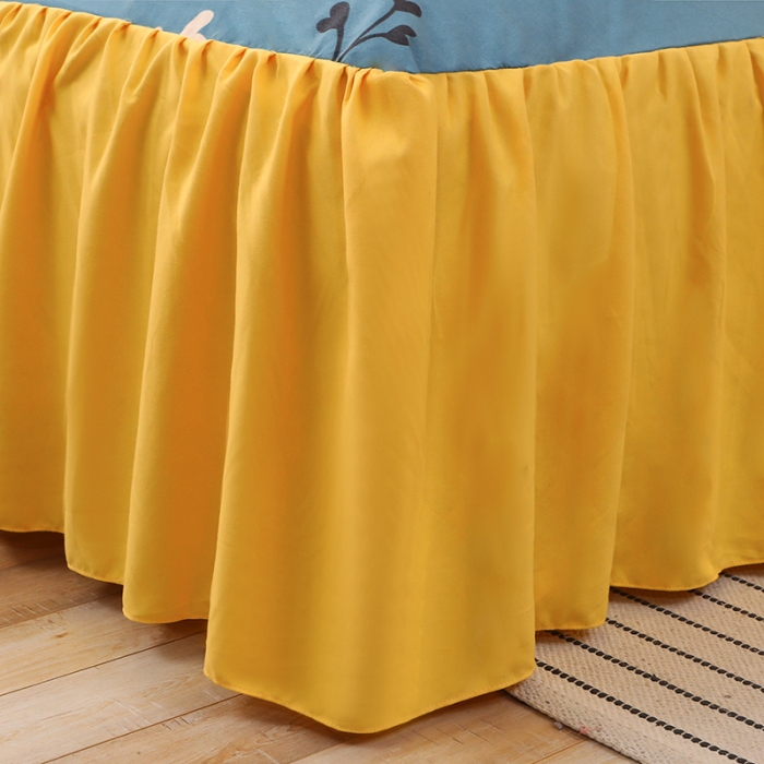 91家纺网 家纺一手货源 找家纺 美莱家纺 2022韩版小清新加厚磨毛床裙四件套 柠檬酸