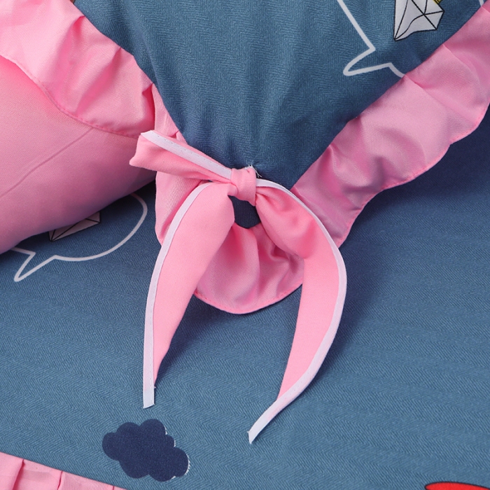 91家纺网 家纺一手货源 找家纺 美莱家纺 2022韩版小清新加厚磨毛床裙四件套 喜气洋洋