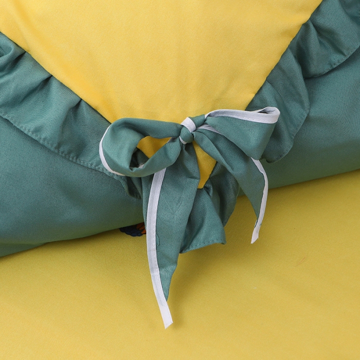 91家纺网 家纺一手货源 找家纺 美莱家纺 2022韩版小清新加厚磨毛床裙四件套 小雏菊