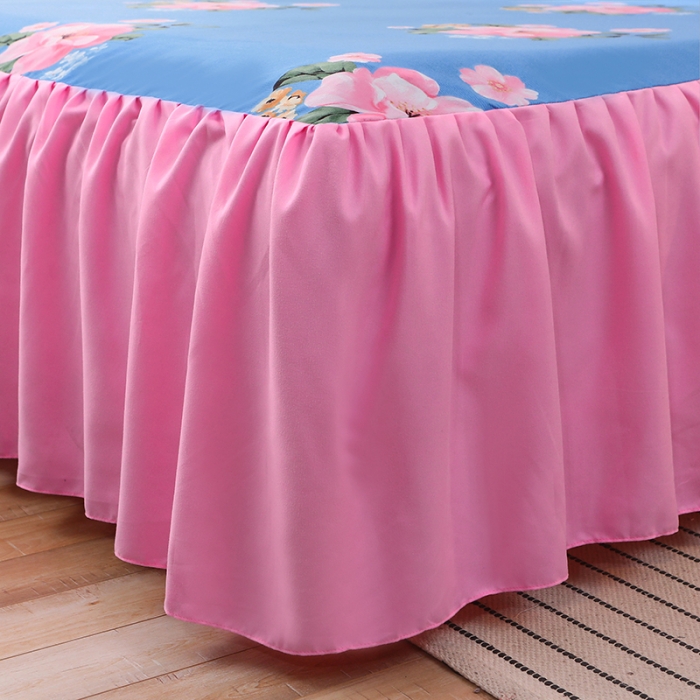 91家纺网 家纺一手货源 找家纺 美莱家纺 2022韩版小清新加厚磨毛床裙四件套 一生拥有