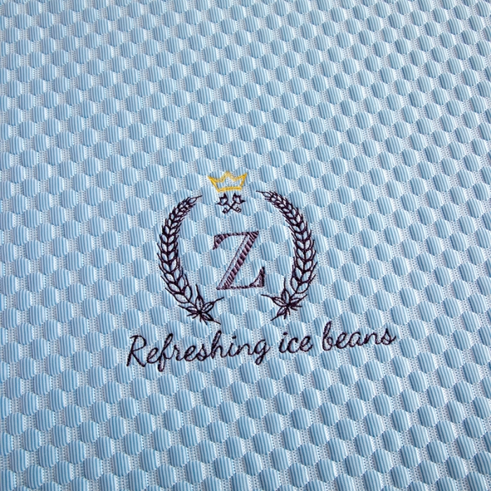 91家纺网 家纺一手货源 找家纺 凡客家居2022新款A类针织面料超凉感冰豆豆3D按摩冷感凉席 蓝