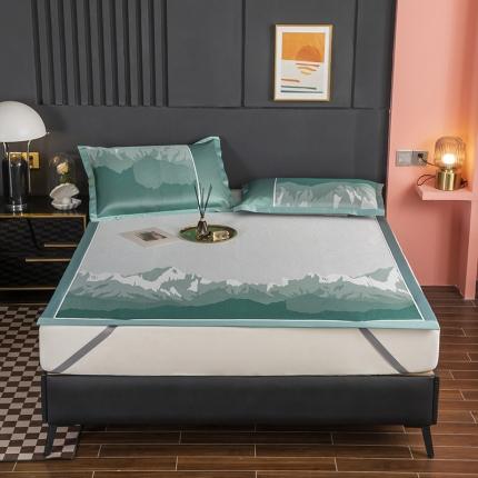 91家纺网 家纺一手货源 找家纺 （总）凡客 2022春夏新品碳光冰丝凉席印花提花宽边冰藤席学生宿舍