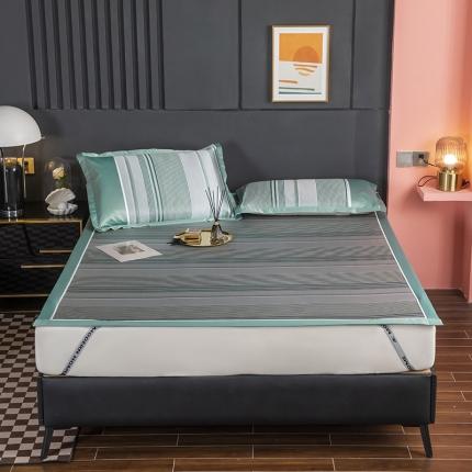 91家纺网 家纺一手货源 找家纺 （总）凡客 2022春夏新品碳光冰丝凉席印花提花宽边冰藤席学生宿舍