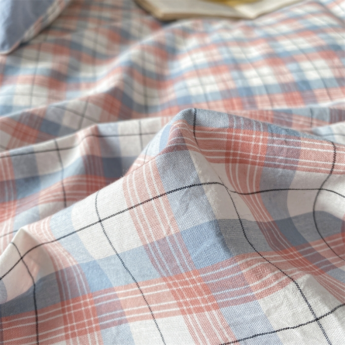 91家纺网 家纺一手货源 找家纺 蓝巢家纺 2022新款全棉色织水洗棉-被套 贝拉粉