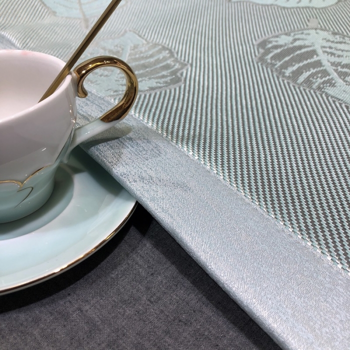 91家纺网 家纺一手货源 找家纺 凡客 2022春夏新品宽边刺绣提花冰藤养生乳胶凉席三件套 叶纷飞-水绿