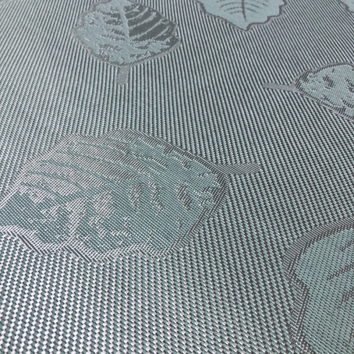 91家纺网 家纺一手货源 找家纺 凡客 2022春夏新品宽边刺绣提花冰藤养生乳胶凉席三件套 叶纷飞-水绿