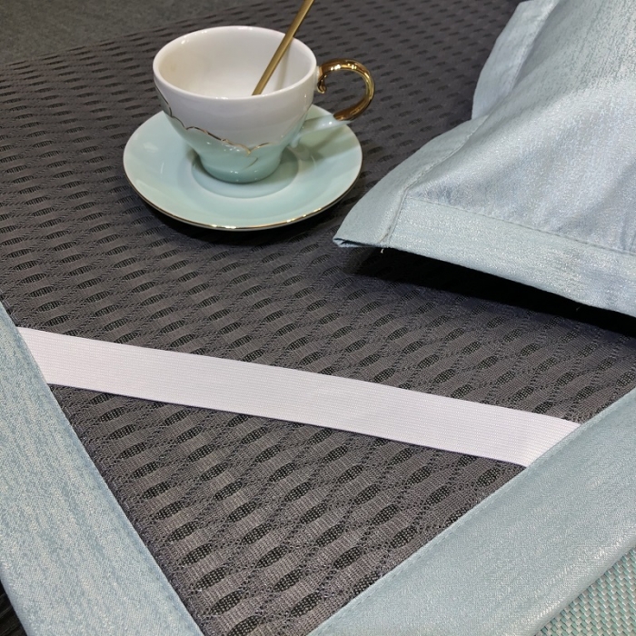 91家纺网 家纺一手货源 找家纺 凡客 2022春夏新品宽边刺绣提花冰藤养生乳胶凉席三件套 银杏叶-水绿