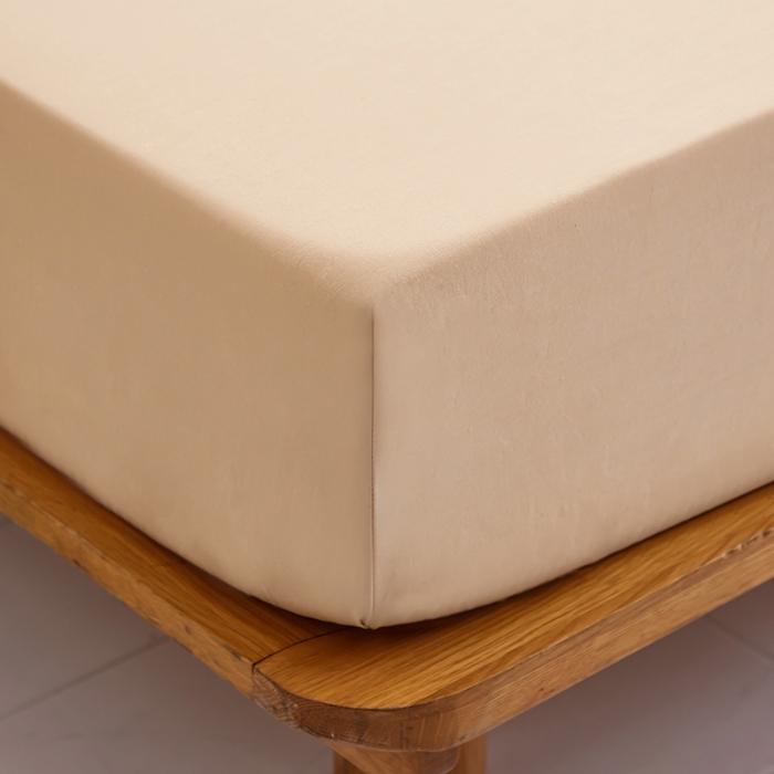 91家纺网 家纺一手货源 找家纺 艾可可家纺2024新款40支13372全棉纯色单床笠 奶茶色