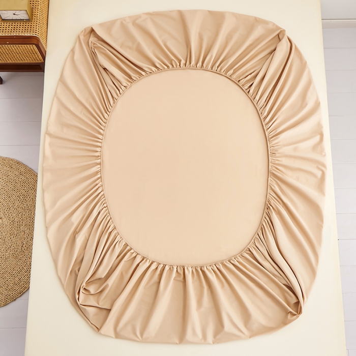 91家纺网 家纺一手货源 找家纺 艾可可家纺2024新款40支13372全棉纯色单床笠 奶茶色