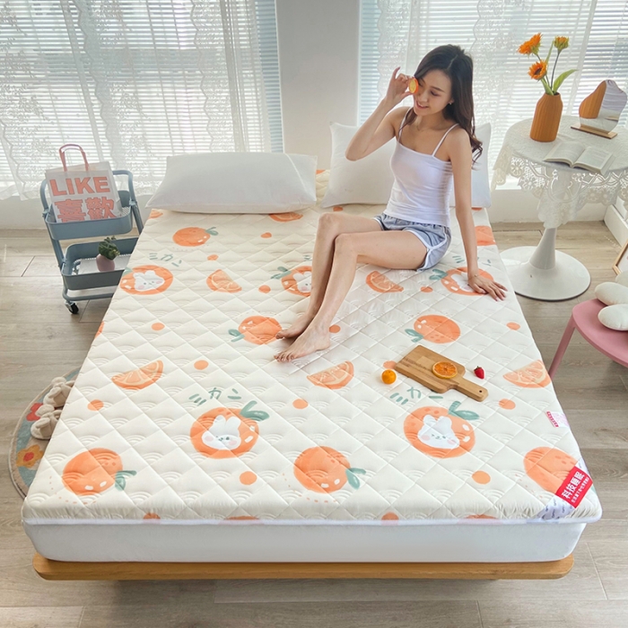 91家纺网 家纺一手货源 找家纺 鑫钰 2023新款小老虎印花抗菌床垫 桔子兔