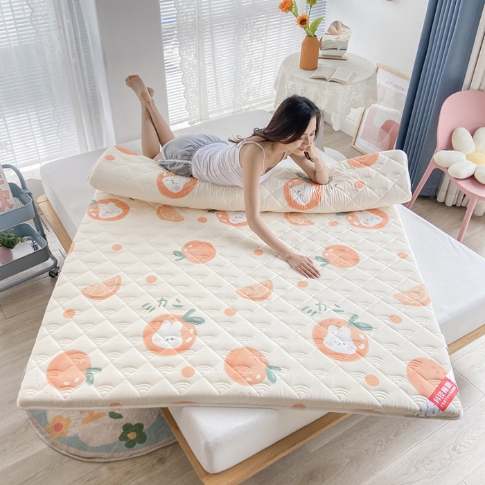 91家纺网 家纺一手货源 找家纺 鑫钰 2023新款小老虎印花抗菌床垫 桔子兔