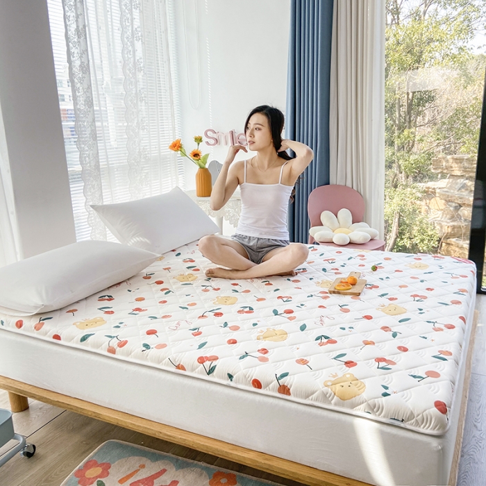 91家纺网 家纺一手货源 找家纺 鑫钰 2023新款小老虎印花抗菌床垫 樱桃小丸子