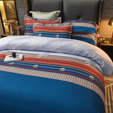 91家纺网 家纺一手货源 找家纺 （总）富之航 2023大版数码印花雅棉磨毛四件套