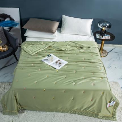 被靠被 2023新款莫代尔烟酰胺刺绣夏被冰激凌系列 抹茶绿