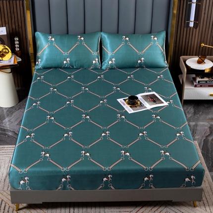 91家纺网 家纺一手货源 找家纺 纽缦 2023新款冰丝凉席三件套床笠款 欧式经典