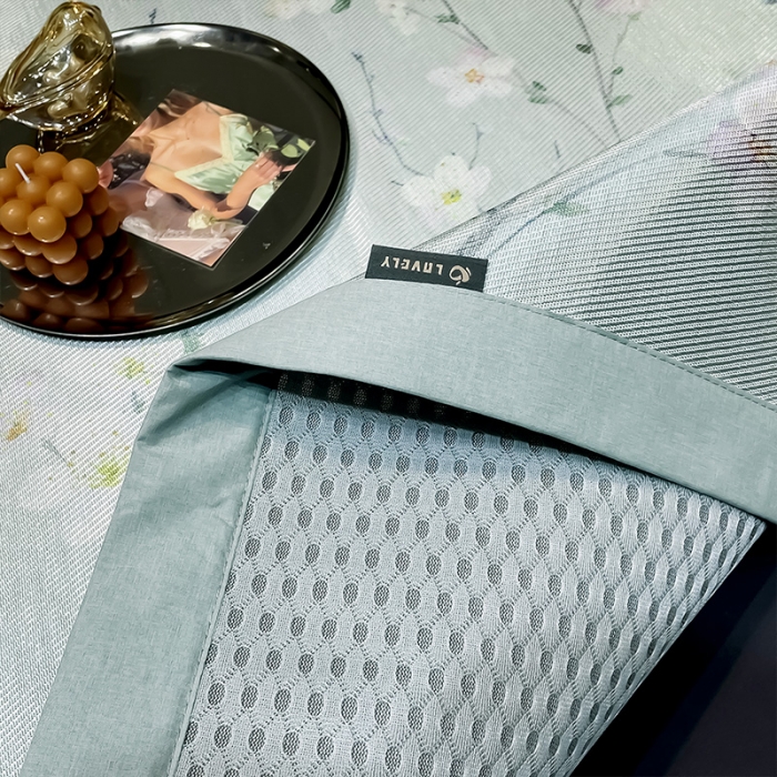 91家纺网 家纺一手货源 找家纺 安哆啦 2022新款600D加厚冰丝凉席 春意盎然