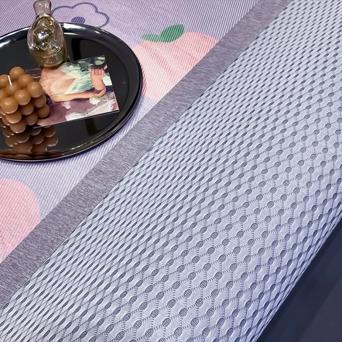 91家纺网 家纺一手货源 找家纺 安哆啦 2022新款600D加厚冰丝凉席 朵朵桃