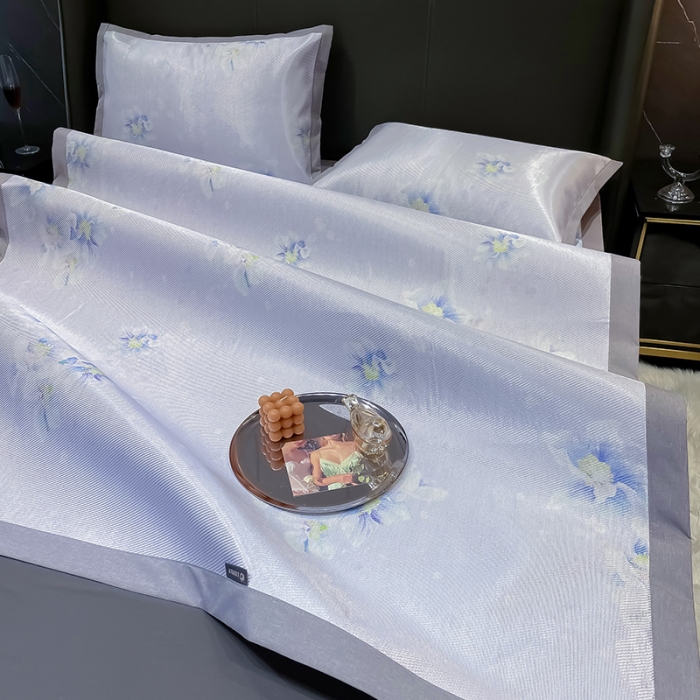 91家纺网 家纺一手货源 找家纺 安哆啦 2022新款600D加厚冰丝凉席 海棠紫