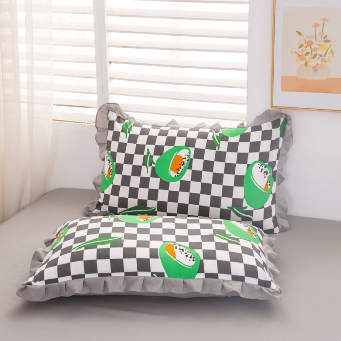 91家纺网 家纺一手货源 找家纺 斯卡诺2023韩版花边洛卡棉夏被四件套小香丝夏凉被牛油果