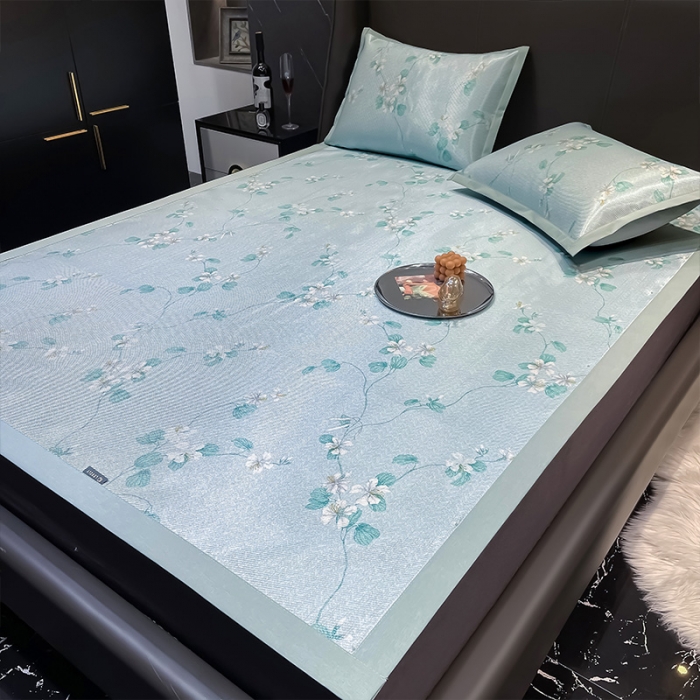 91家纺网 家纺一手货源 找家纺 安哆啦 2022新款600D加厚冰丝凉席 满天星