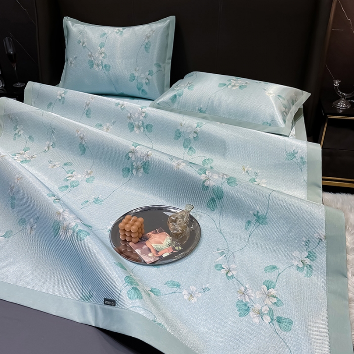 91家纺网 家纺一手货源 找家纺 安哆啦 2022新款600D加厚冰丝凉席 满天星