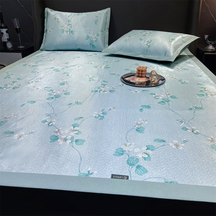 91家纺网 家纺一手货源 找家纺 安哆啦 2022新款600D加厚冰丝凉席 满天星