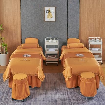 不打烊家纺 2022新款欧洲尼美容床罩系列套件春意盎然-黄色