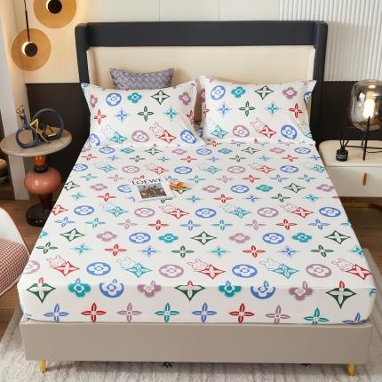 91家纺网 家纺一手货源 找家纺 衿成家纺 2025新款加厚纯色磨毛床笠 艾薇兔