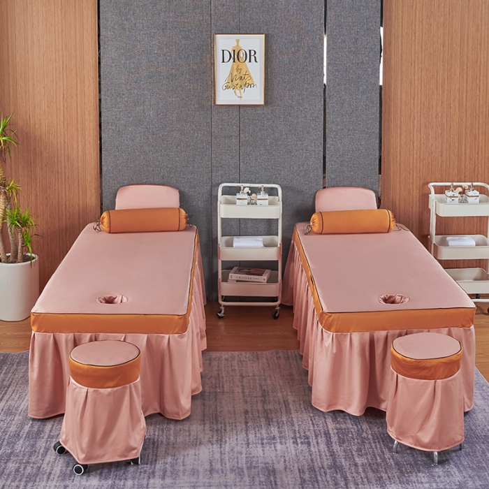 91家纺网 家纺一手货源 找家纺 不打烊家纺 2022新款欧洲尼美容床罩系列套件春意盎然-玉色