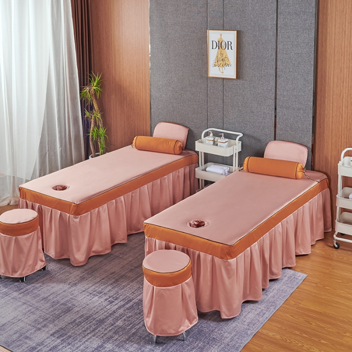 91家纺网 家纺一手货源 找家纺 不打烊家纺 2022新款欧洲尼美容床罩系列套件春意盎然-玉色