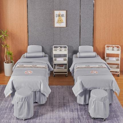 91家纺网 家纺一手货源 找家纺 不打烊家纺 2022新款焕彩尼美容床罩系列套件-如约而至 如约而至-灰色