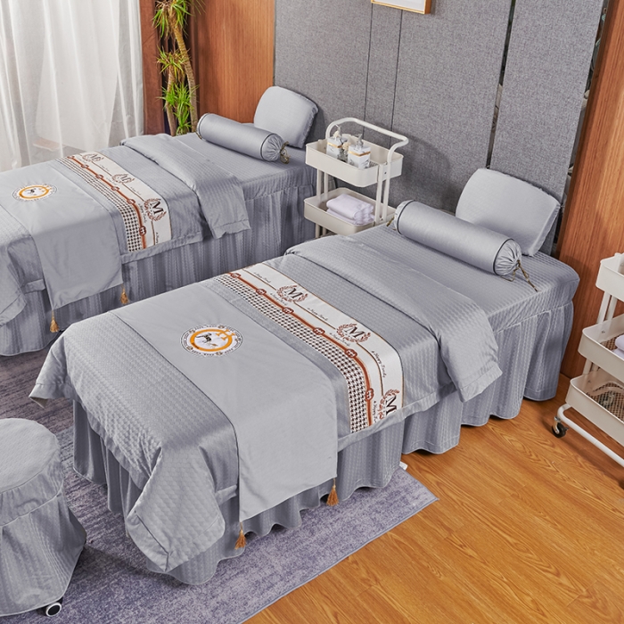 91家纺网 家纺一手货源 找家纺 不打烊家纺 2022新款焕彩尼美容床罩系列套件-如约而至 如约而至-灰色