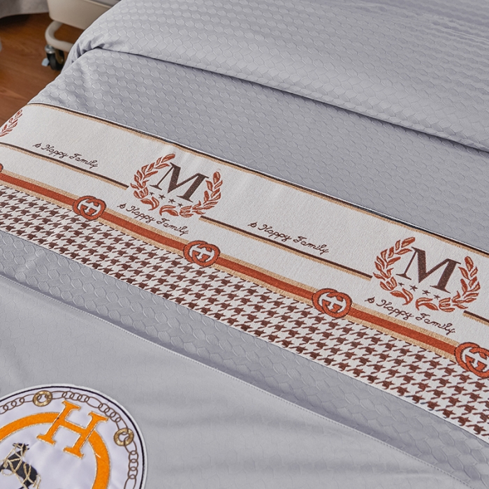 91家纺网 家纺一手货源 找家纺 不打烊家纺 2022新款焕彩尼美容床罩系列套件-如约而至 如约而至-灰色