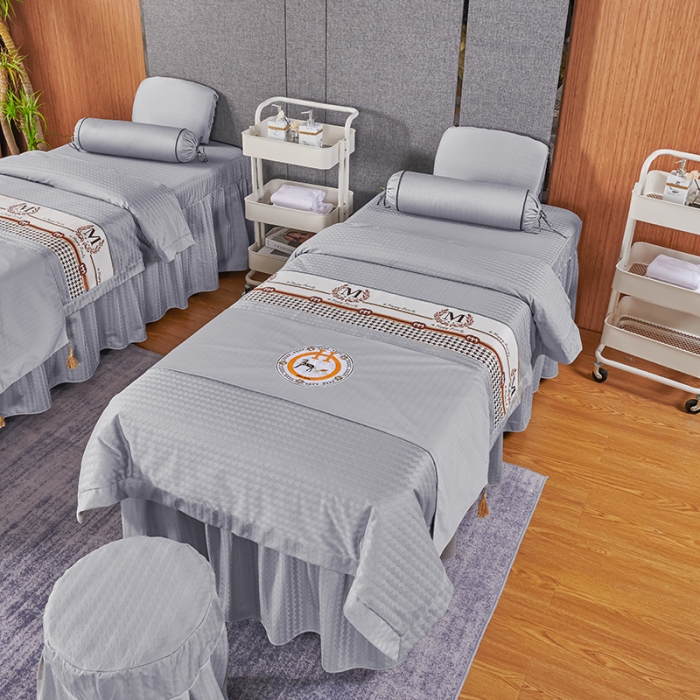 91家纺网 家纺一手货源 找家纺 不打烊家纺 2022新款焕彩尼美容床罩系列套件-如约而至 如约而至-灰色