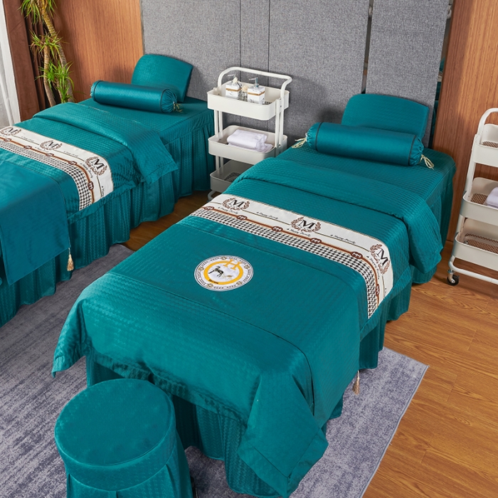 91家纺网 家纺一手货源 找家纺 不打烊家纺 2022新款焕彩尼美容床罩系列套件-如约而至 如约而至-孔雀蓝