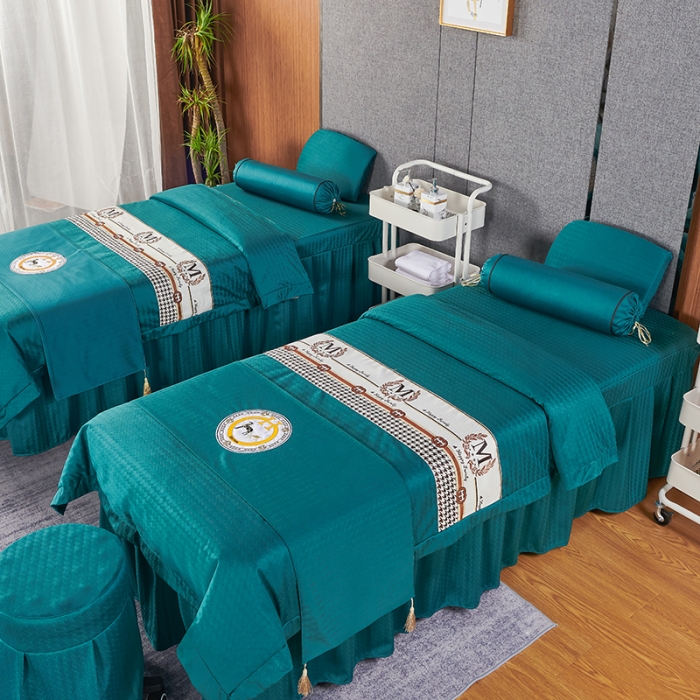 91家纺网 家纺一手货源 找家纺 不打烊家纺 2022新款焕彩尼美容床罩系列套件-如约而至 如约而至-孔雀蓝