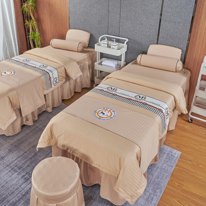 91家纺网 家纺一手货源 找家纺 不打烊家纺 2022新款焕彩尼美容床罩系列套件-如约而至 如约而至-驼色