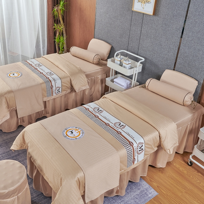 91家纺网 家纺一手货源 找家纺 不打烊家纺 2022新款焕彩尼美容床罩系列套件-如约而至 如约而至-驼色