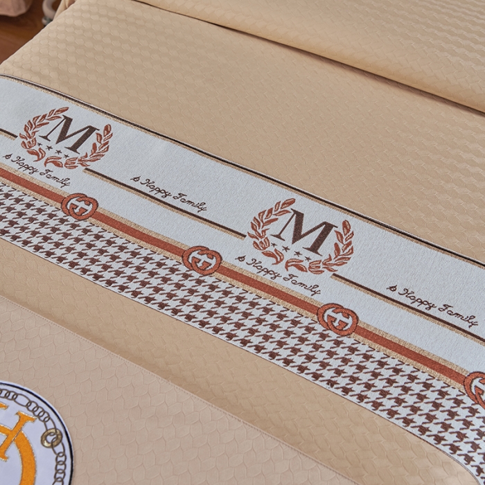 91家纺网 家纺一手货源 找家纺 不打烊家纺 2022新款焕彩尼美容床罩系列套件-如约而至 如约而至-驼色