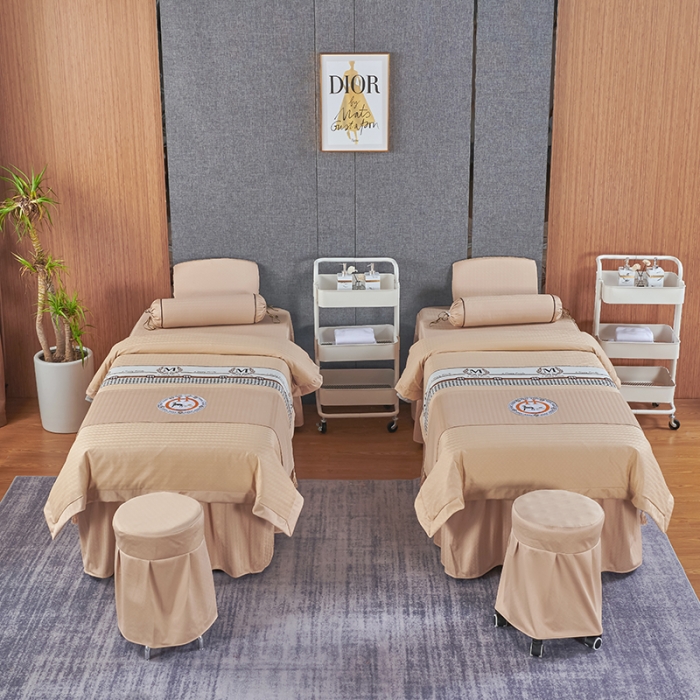 91家纺网 家纺一手货源 找家纺 不打烊家纺 2022新款焕彩尼美容床罩系列套件-如约而至 如约而至-驼色