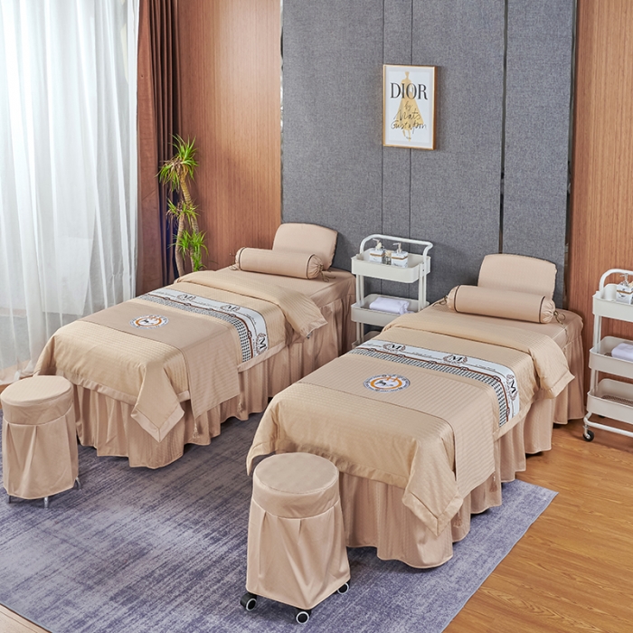 91家纺网 家纺一手货源 找家纺 不打烊家纺 2022新款焕彩尼美容床罩系列套件-如约而至 如约而至-驼色