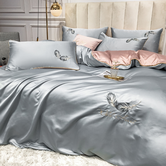 91家纺网 家纺一手货源 找家纺 （总）琪格格 2022新款水洗真丝刺绣四件套