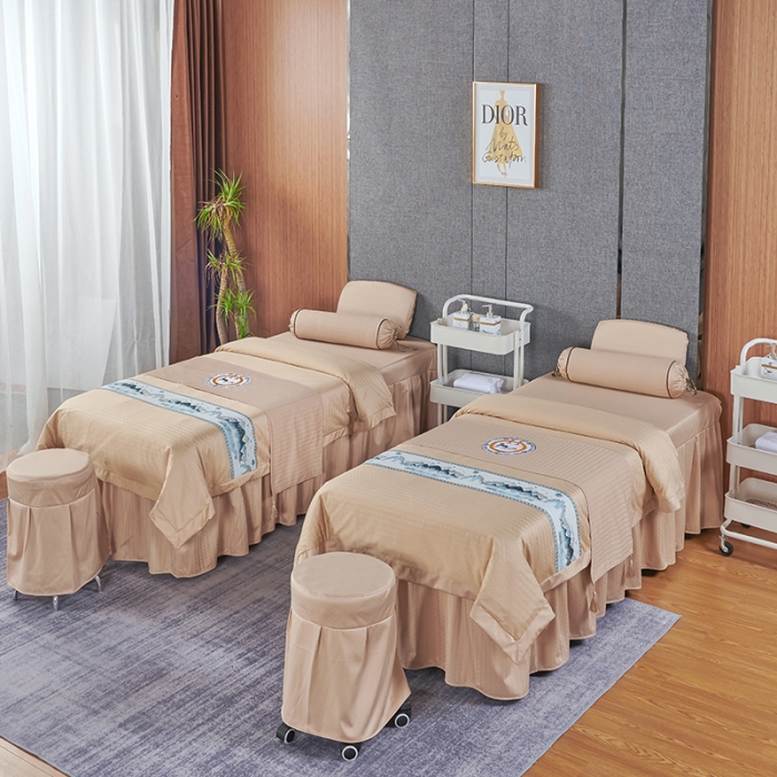 91家纺网 家纺一手货源 找家纺 不打烊家纺 2022新款焕彩尼美容床罩系列套件山清水秀-驼色