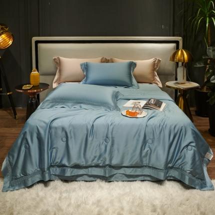 榻尚 2023新款TS-天丝夏被四件套系列-柏曼系列 黛蓝