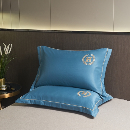 91家纺网 家纺一手货源 找家纺 水洗真丝枕套单人枕套刺绣加密枕芯学生宿舍家用48x74一对装 夏月-芝兰紫（一对）