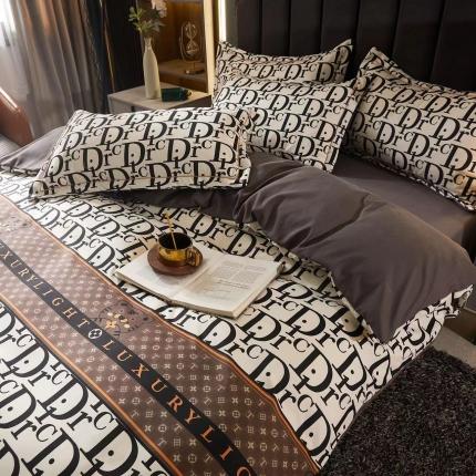 91家纺网 家纺一手货源 找家纺 富之航 2022大版数码印花亚棉磨毛四件套 迪克