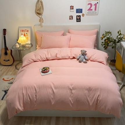 91家纺网 家纺一手货源 找家纺 (总)同田 2023新纯色拼色水洗棉四件套三件套