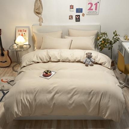 91家纺网 家纺一手货源 找家纺 (总)同田 2023新纯色拼色水洗棉四件套三件套