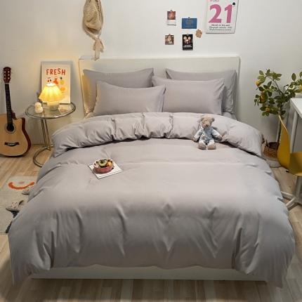 91家纺网 家纺一手货源 找家纺 (总)同田 2023新纯色拼色水洗棉四件套三件套